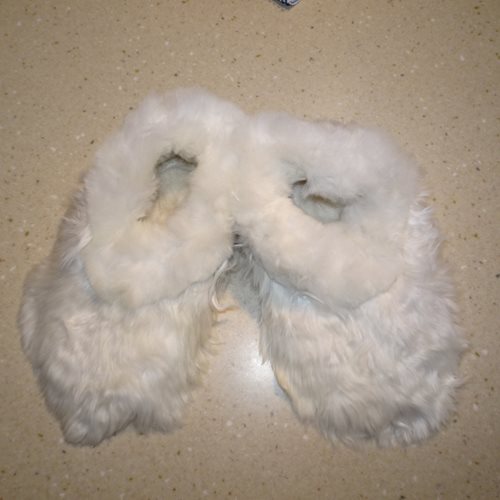 Alpaca Fur Slippers white