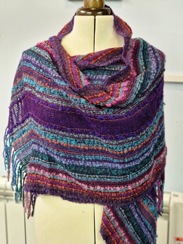 Alpaca Shawl autumnal stripes