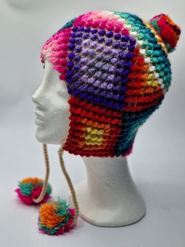 Alpaca Funky Chullo Hat bright colours