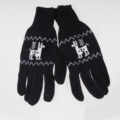 Alpaca gloves funky black