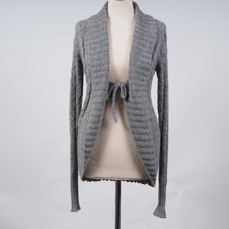 Alpaca Cardigan tie front light grey