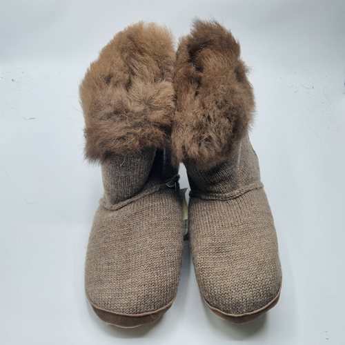 Alpaca Fur & Knitted Booties 37-38