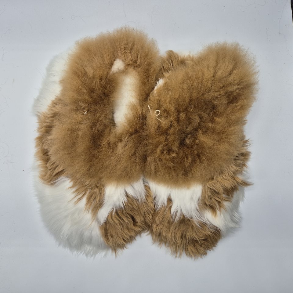 Alpaca Fur Slippers faun/white