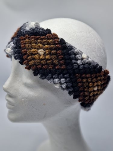 Alpaca Knitted Headband multi browns