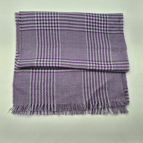 Alpaca scarf purple/grey check