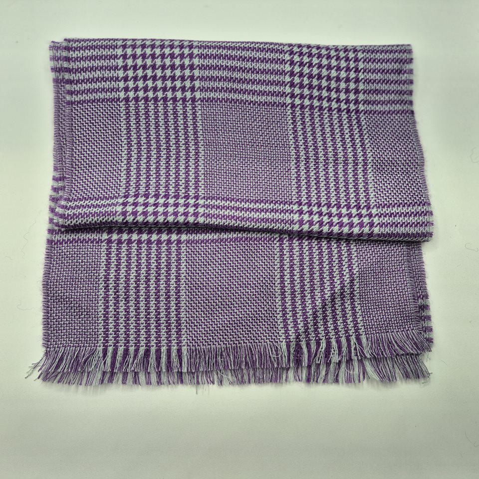Alpaca scarf purple/grey check