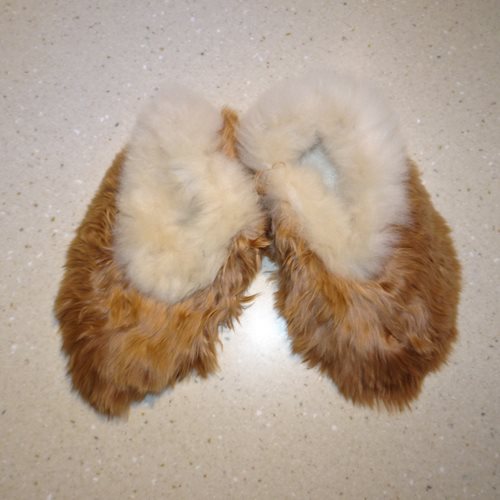 Alpaca Fur Slippers faun/cream