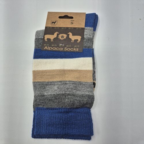 Alpaca stripped luxurious socks blue