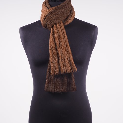 Alpaca Scarf rev br-med brn cable