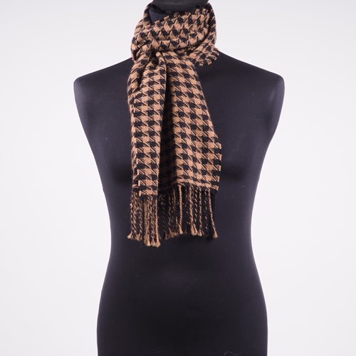 Alpaca Scarf brown dog tooth