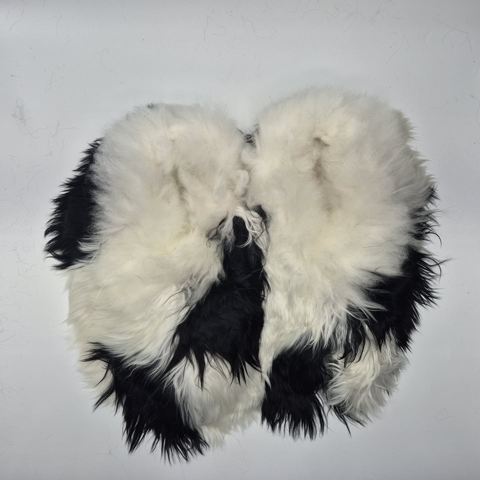 Alpaca Fur Slippers blk/white
