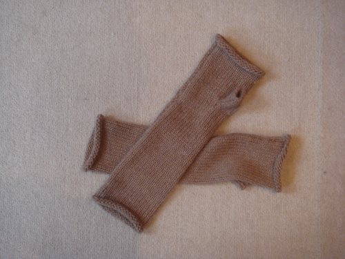 Alpaca fingerless gloves faun
