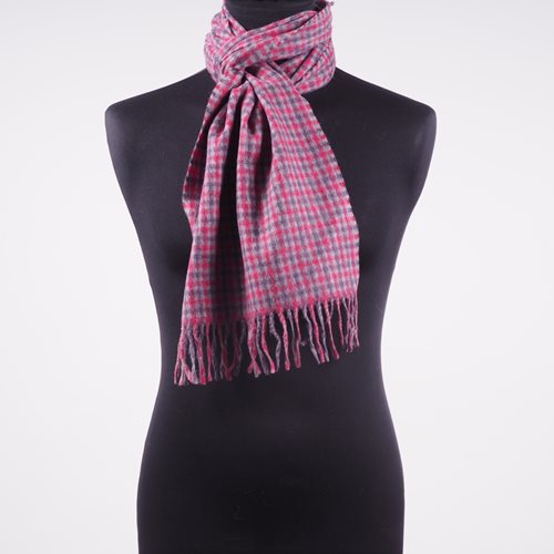 Alpaca Scarf pink checks