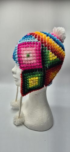 Alpaca Funky Chullo Hat bright colours