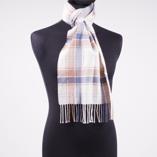 Alpaca Scarf faun & blue check