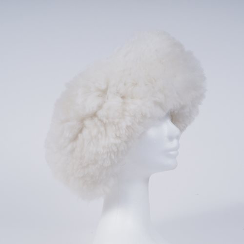 Alpaca wide Fur Headband white