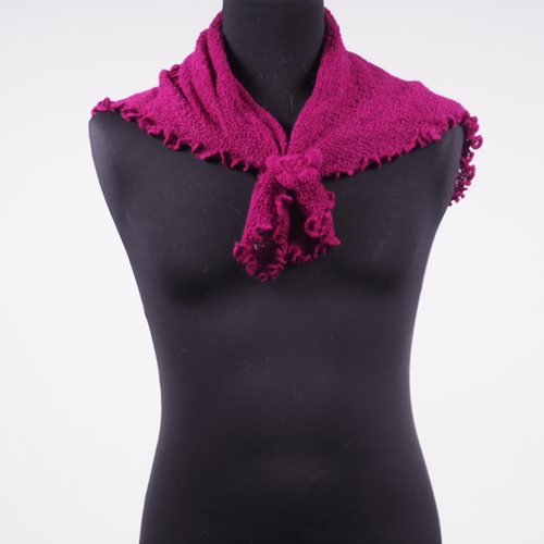 Alpaca Scarf with rose in pink