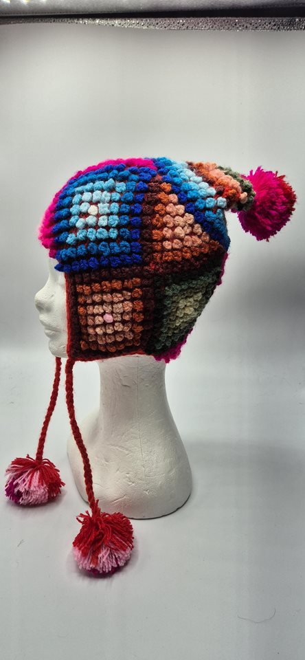 Alpaca Funky Chullo Hat bright colours
