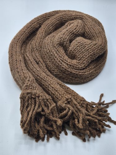 Alpaca Scarf brown hand knitted chunky
