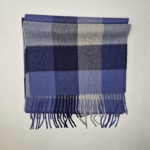 Alpaca Scarf blue/grey check