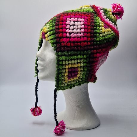 Alpaca Funky Chullo Hat bright colours