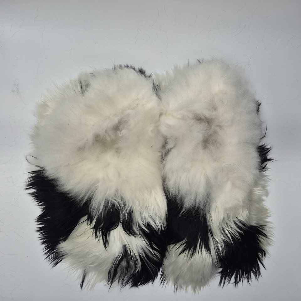 Alpaca Fur Slippers blk-wh