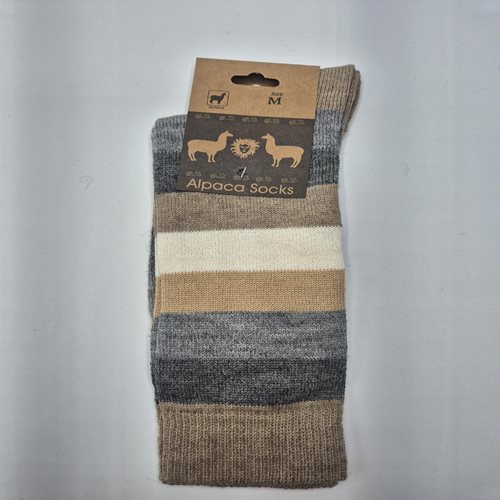 Alpaca stripped luxurious socks beige