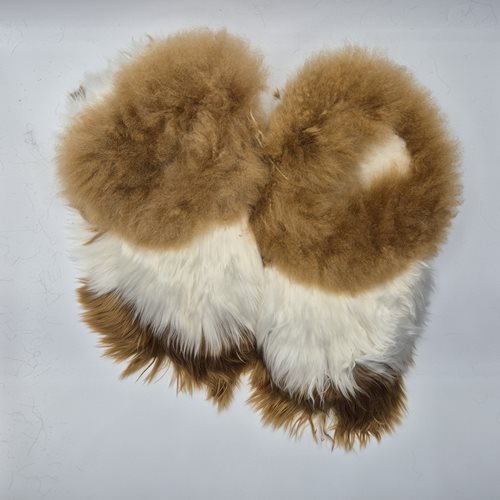 Alpaca Fur Slippers faun/white