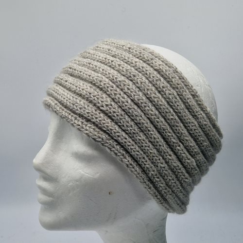 Alpaca Knitted Headband/neck warmer grey