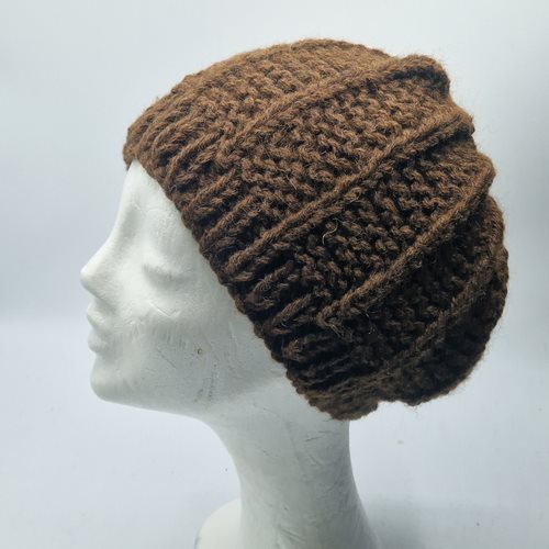 Alpaca Knitted Hat brown moss
