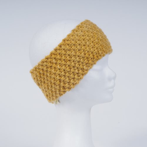 Alpaca Knitted Headband mustard