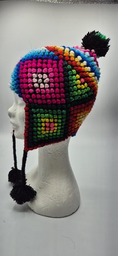 Alpaca Funky Chullo Hat bright colours