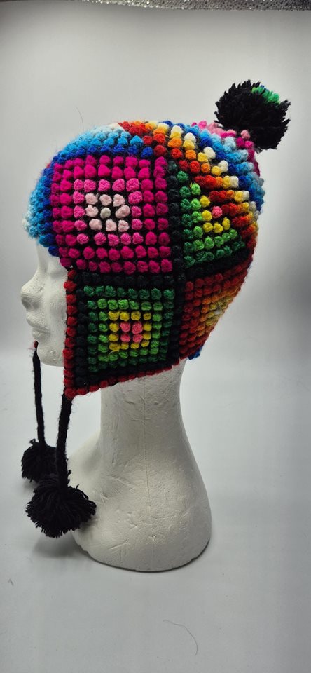 Alpaca Funky Chullo Hat bright colours