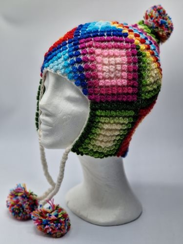 Alpaca Funky Chullo Hat bright colours