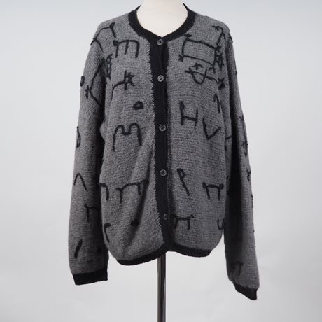 Alpaca Cardigan grey/black