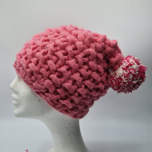 Alpaca Knitted Hat pink