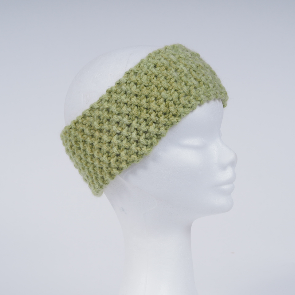 Alpaca Knitted Headband Lime green