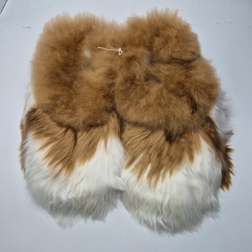 Alpaca Fur Slippers faun/white