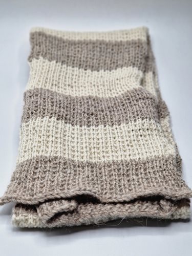 Alpaca Scarf grey/white hand knit