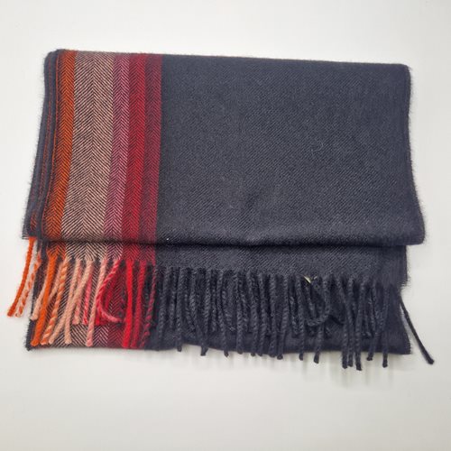 Alpaca Scarf blk-autumnal stripes