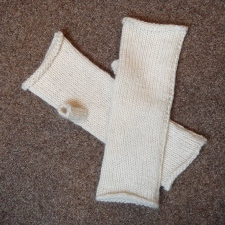 Alpaca fingerless gloves winter white
